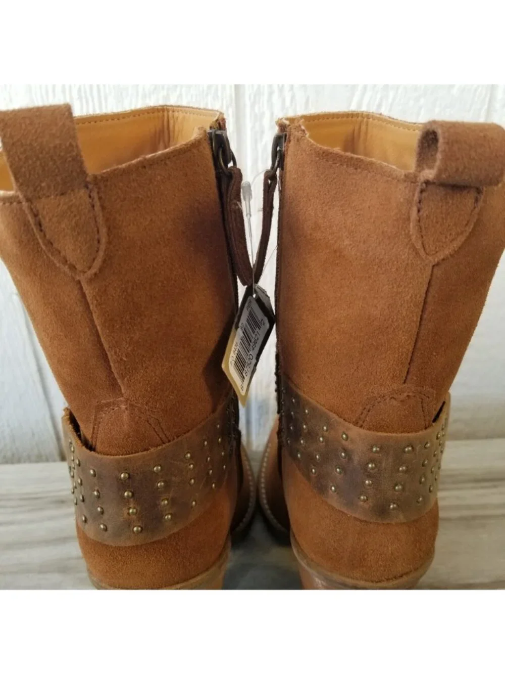 Dingo Songbird Womens Suede Stacked Harness Shortie Side Zip Boots 11 M DI2189
